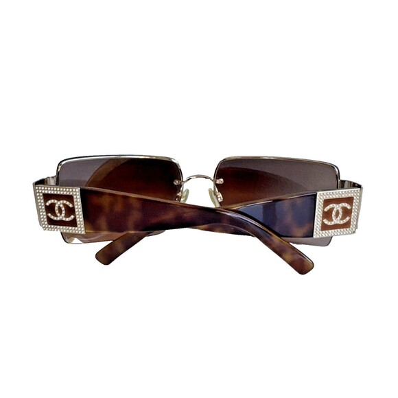 Chanel 4095-B Crystal CC Sunglasses Y2K Gold Brown Gradient Tortoise Authentic main image 2